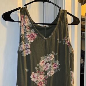 Maurices Olive and Pink Floral Dress